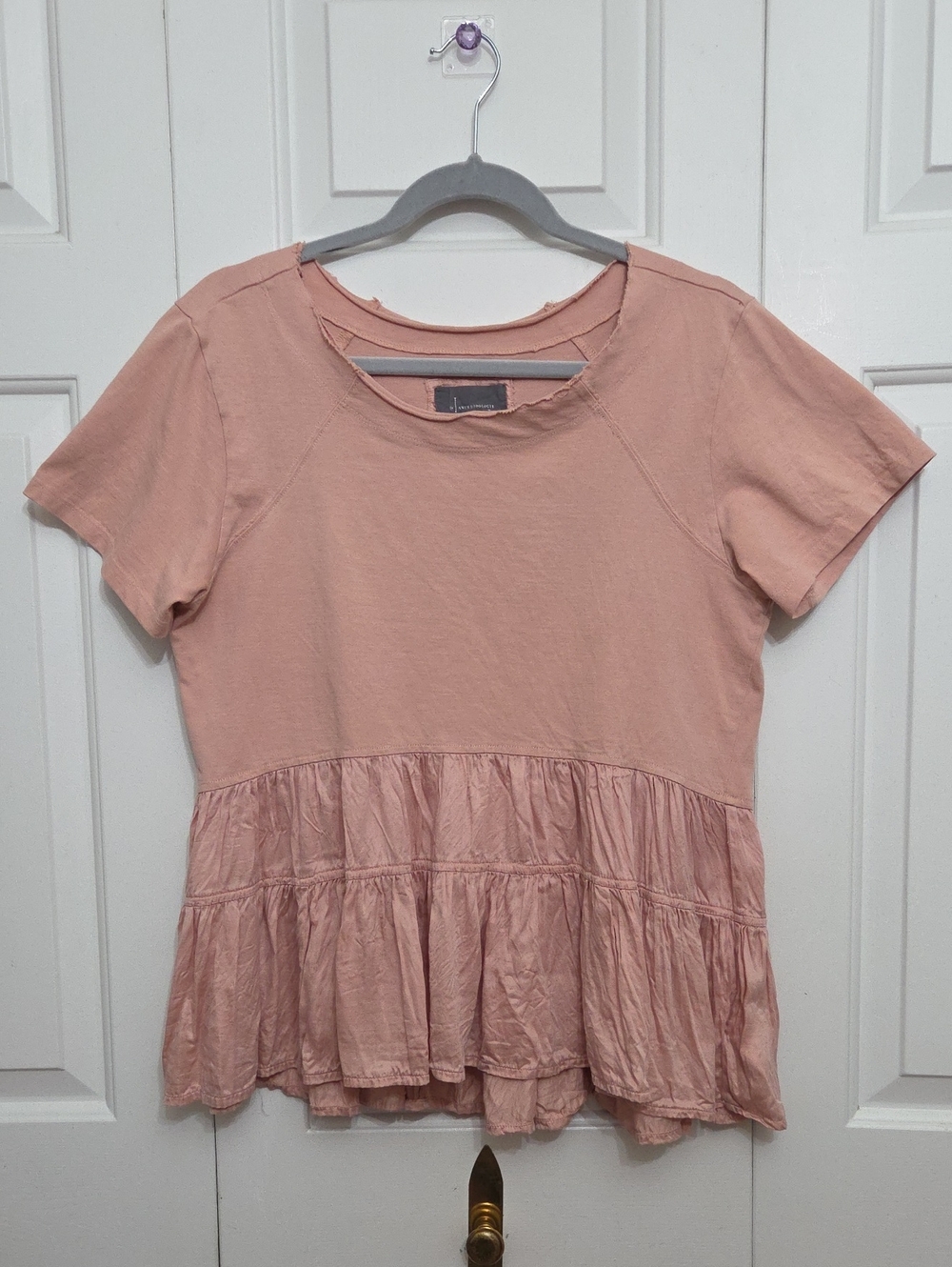 Anthropologie Iona Flounced Mixed Media Top Women's/ Medium